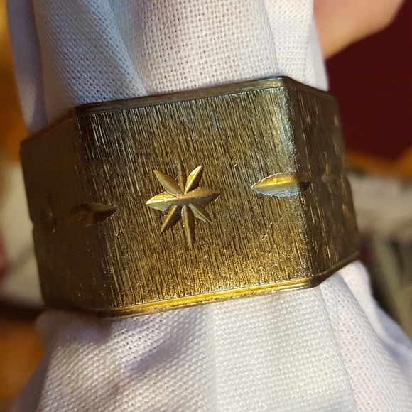 Vintage Dining Vintage Brushed Gold Napkin Rings Napkins Poshmark